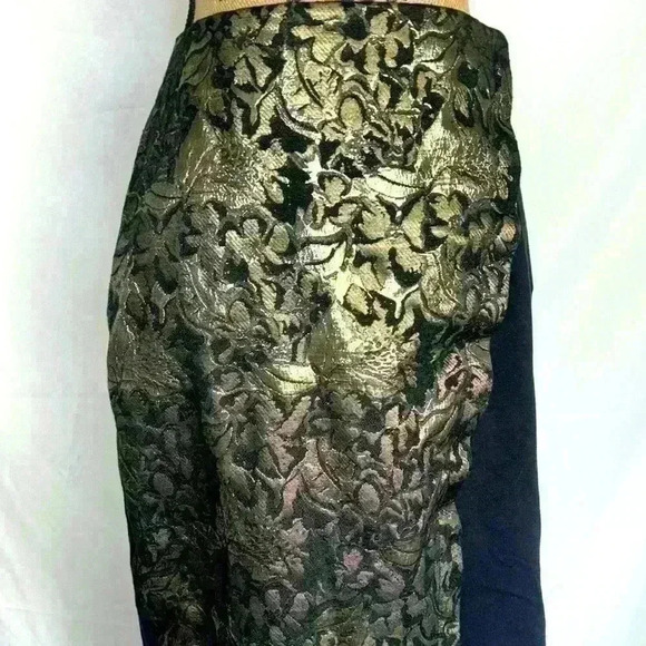 Black and gold Lane Bryant midi skirt - Picture 2 of 5